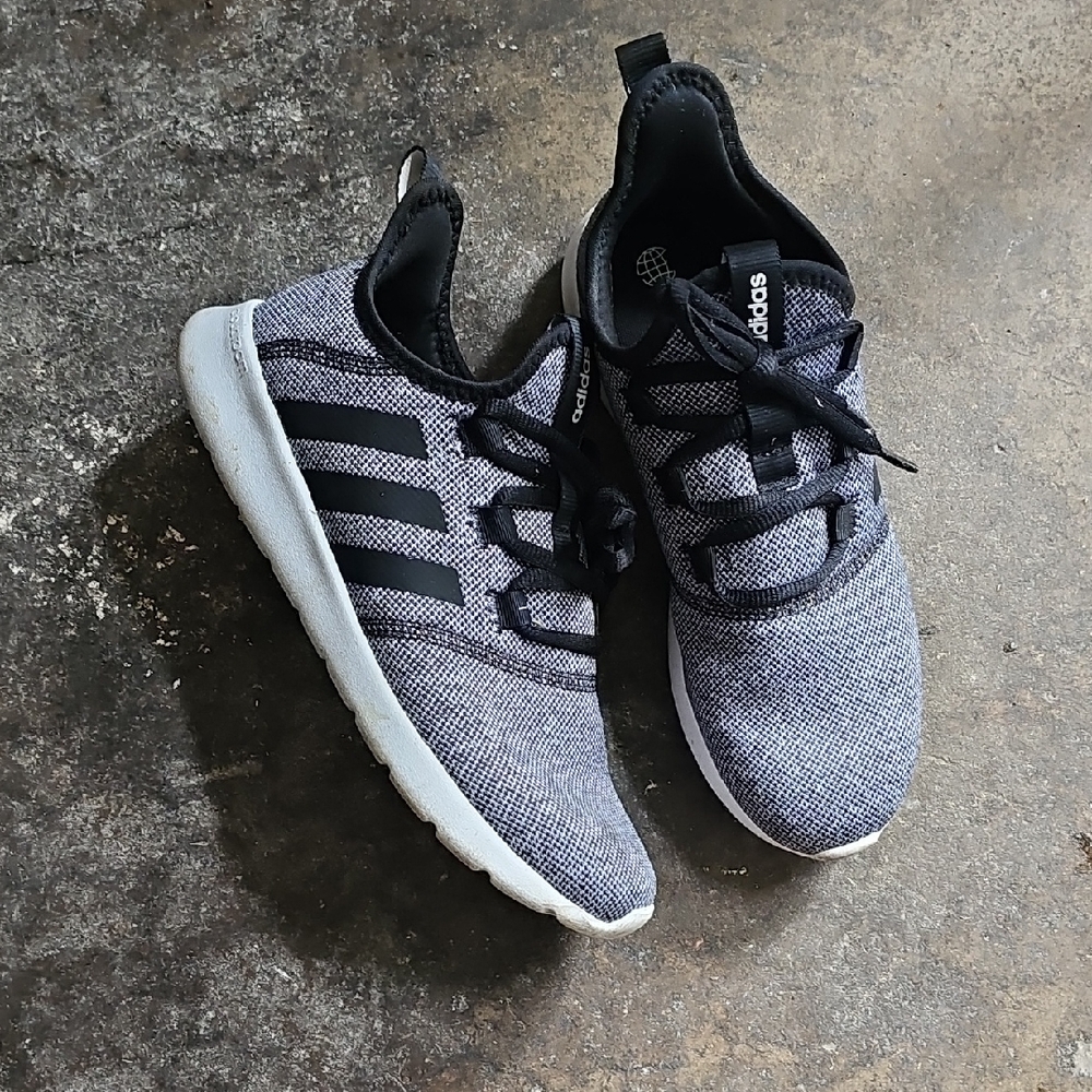 Adidas Cloudform Black and White Knit Sneakers